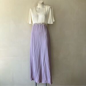Molly Malloy | Vintage 80s Fairytale Two Tone Empire Spring Midi Dress